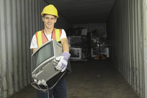 Professional waste removal team in action